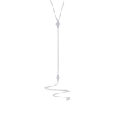 0.14ct 14k White Gold Diamond Pave Lariat Necklace